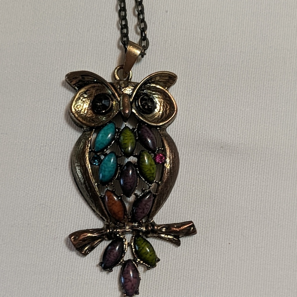 Multi-Color Owl Pendant